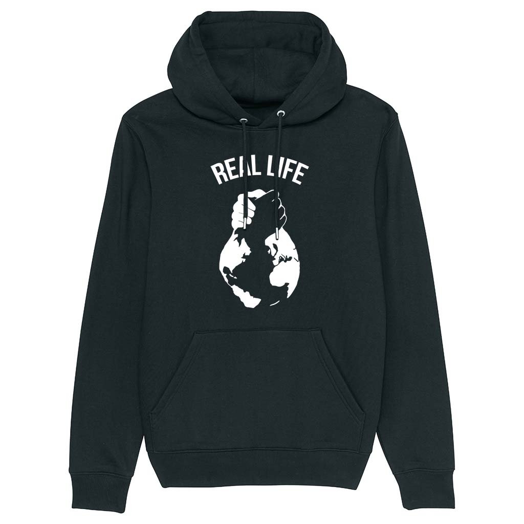 REAL LIFE World Logo Hoodie | Black